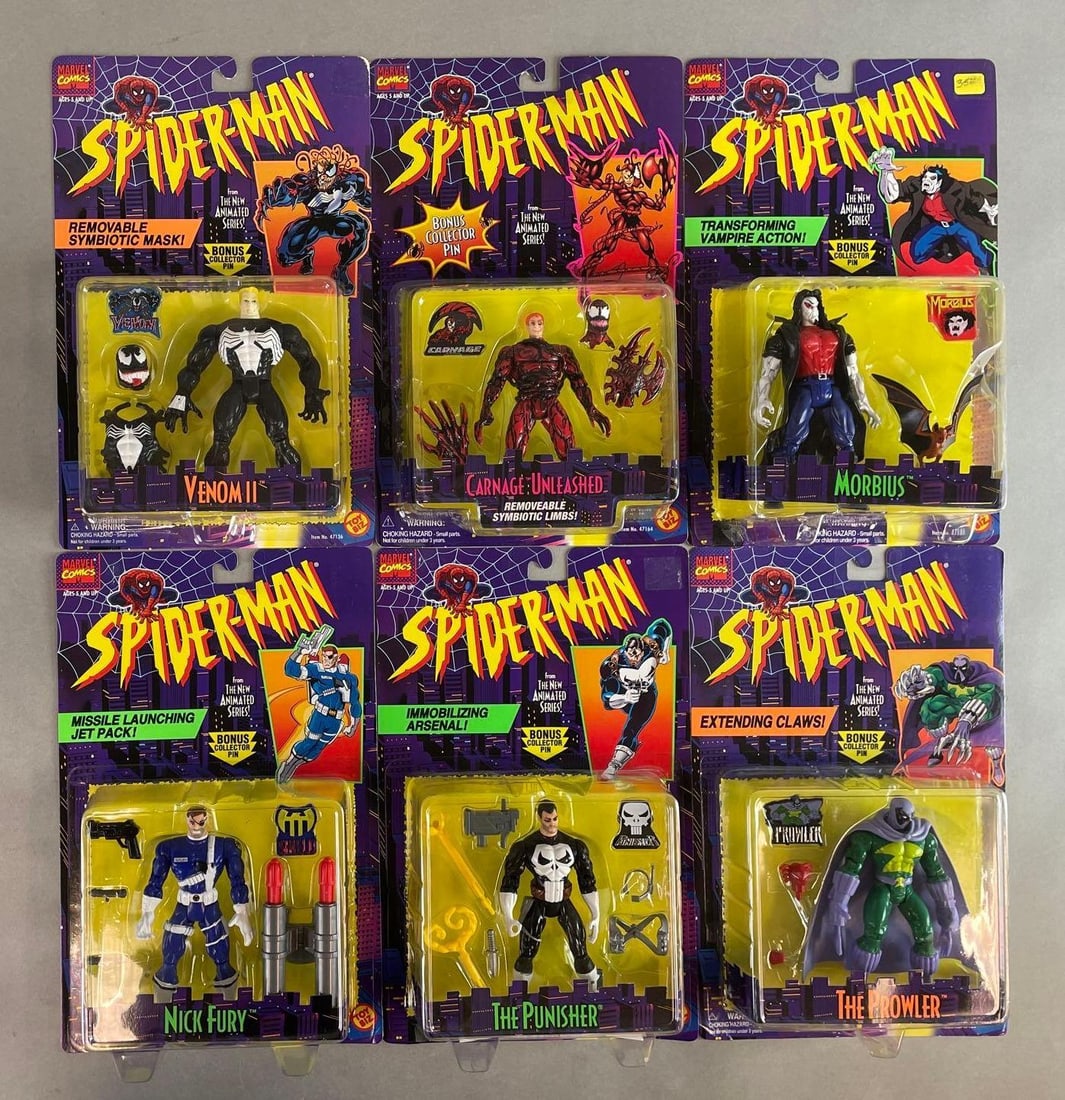 Group of 1995 Toy Biz Spider-Man Action Figures (1 of 2)