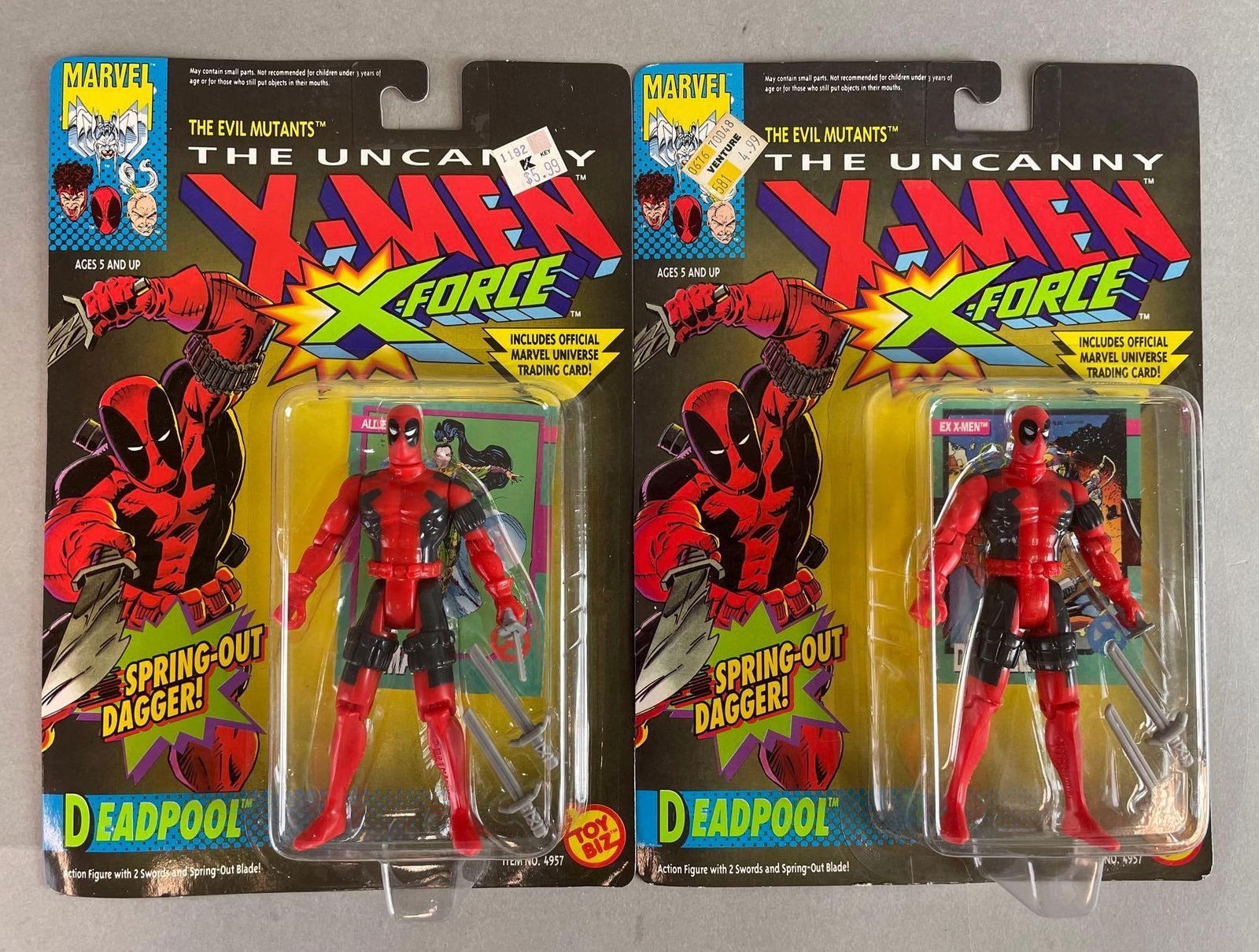 Group of 1992 Toy Biz The Uncanny X-Men X-Force Deadpool Action Figures (1 of 2)