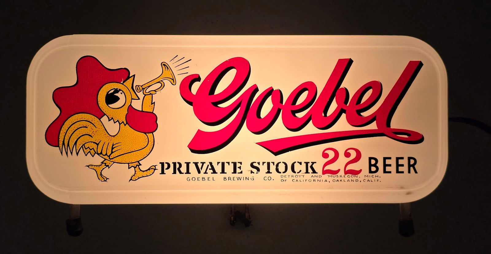 Vintage Goebel Private Stock 22 Beer Light Up Advertising Sign (1 of 3)