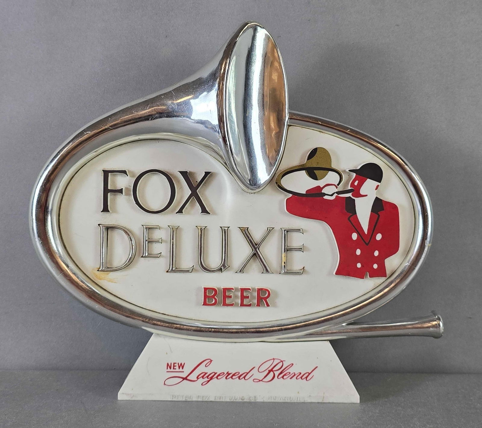 Vintage Fox Deluxe Beer Back of Bar Advertising Display (1 of 2)