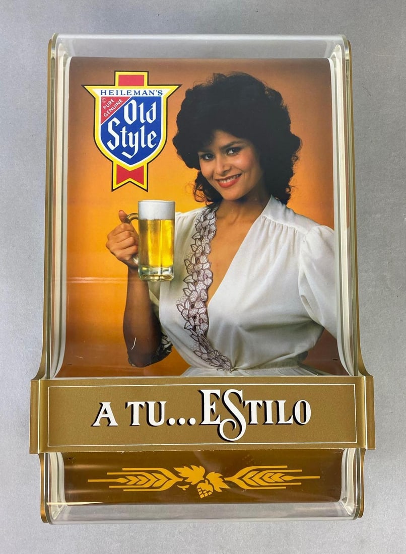 NOS Heilmans Old Style Beer Spanish In Your Style Advertising Sign (1 of 2)