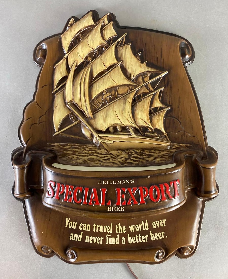 Heilemans Special Export Beer Ship Sailing Light Ip Advertising Sign (1 of 4)