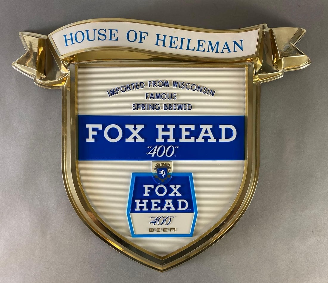 House of Heileman Fox Head 400 Beer Advertising Sign (1 of 2)