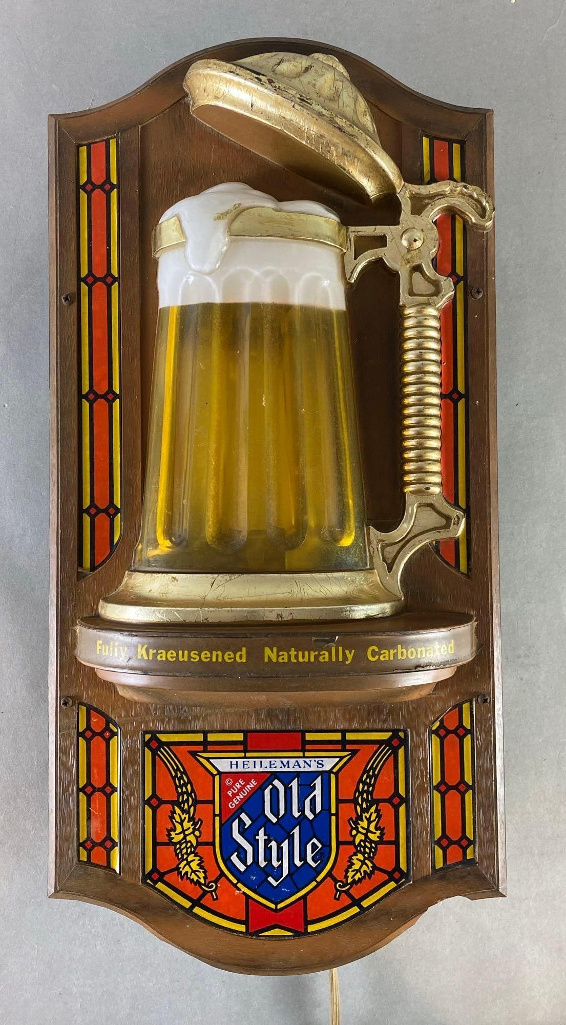 Heilemans Old Style Beer Stein Bubbler Light Up Advertising Sign (1 of 5)