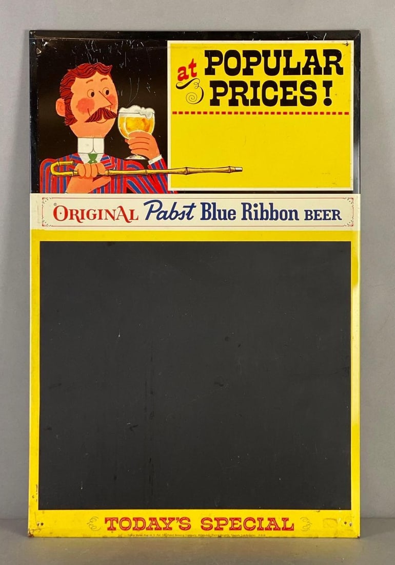 TOC Pabst Blue Ribbon Beer Todays Special Chalkboard Advertising Sign (1 of 2)
