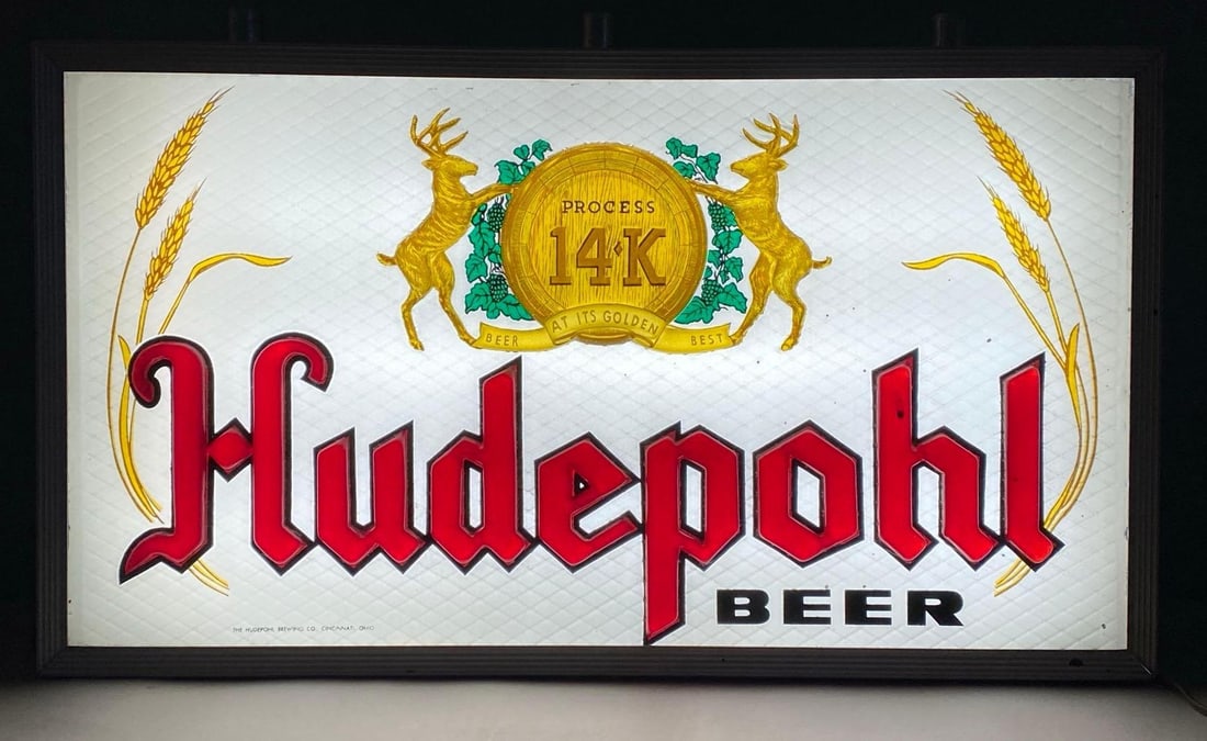 Hudepohl Process 14K Light Up Advertising Beer Sign (1 of 3)