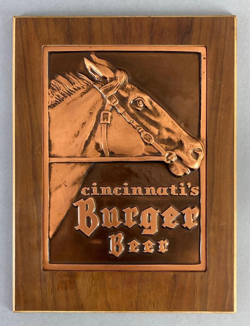 Vintage Burger Beer Horse Head Advertising Beer Sign (1 of 2)