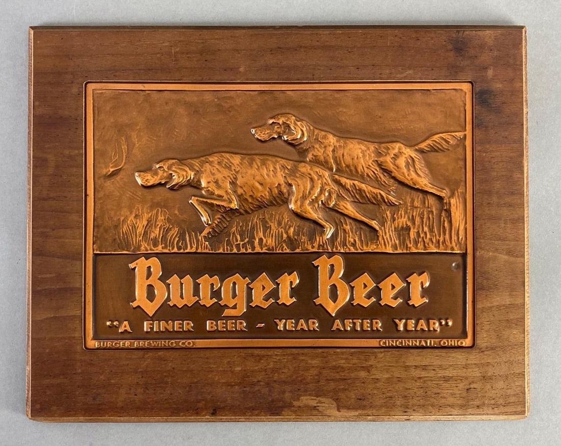 Vintage Burger Beer Hunting Dogs Advertising Beer Sign (1 of 3)