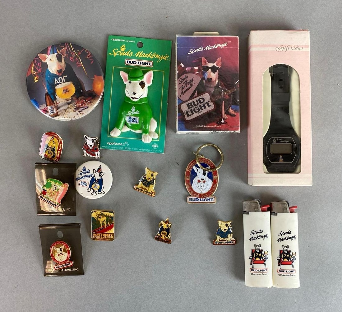 Group of Bud Light Spud Mackenzie Pins and More (1 of 3)