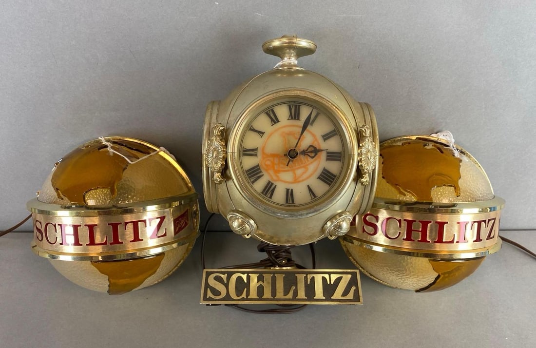Group of Schlitz Light Up Advertising Beer Sign and More (1 of 6)