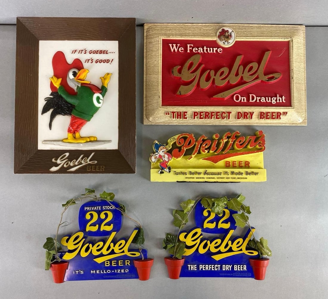 Group of Goebel Beer Advertising Signs and more (1 of 2)