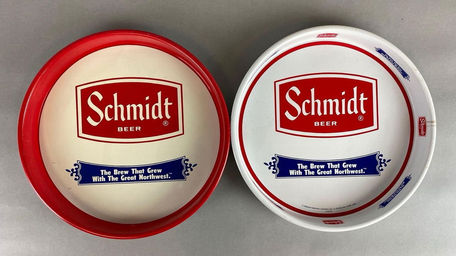 Group of Schmidt Metal Advertising Beer Trays (1 of 2)