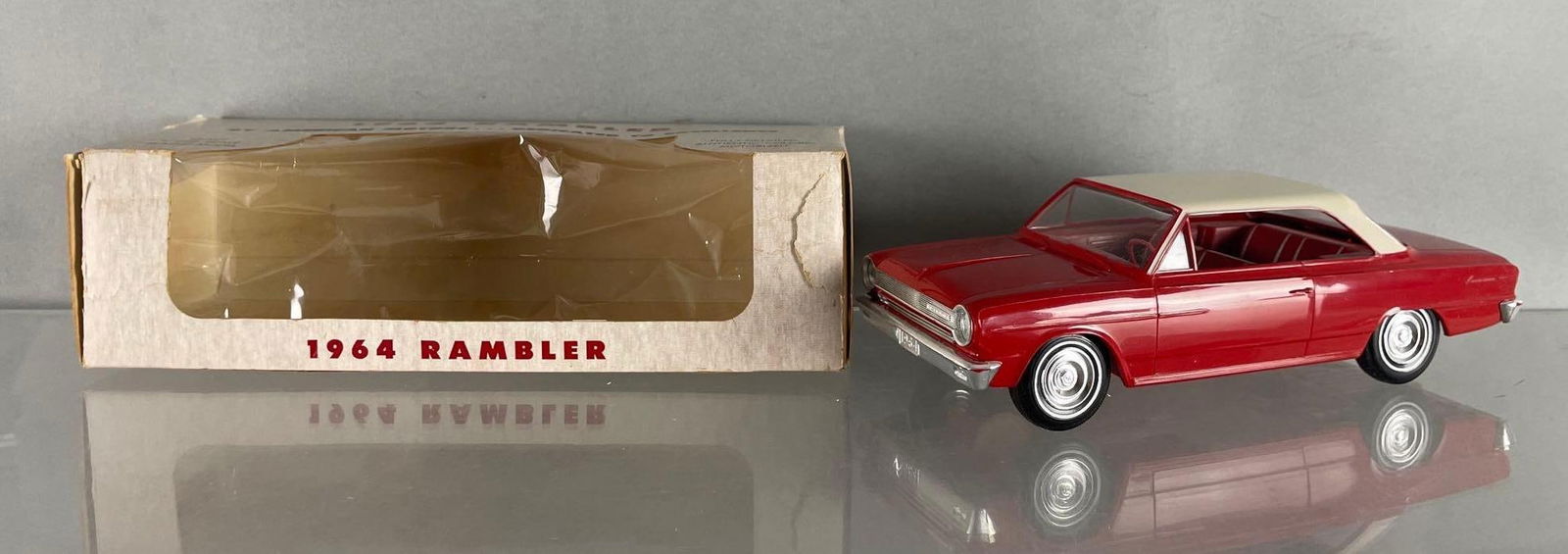 1964 AMC Rambler 440 Hardtop Red and White Friction Dealership Promo Car (1 of 6)