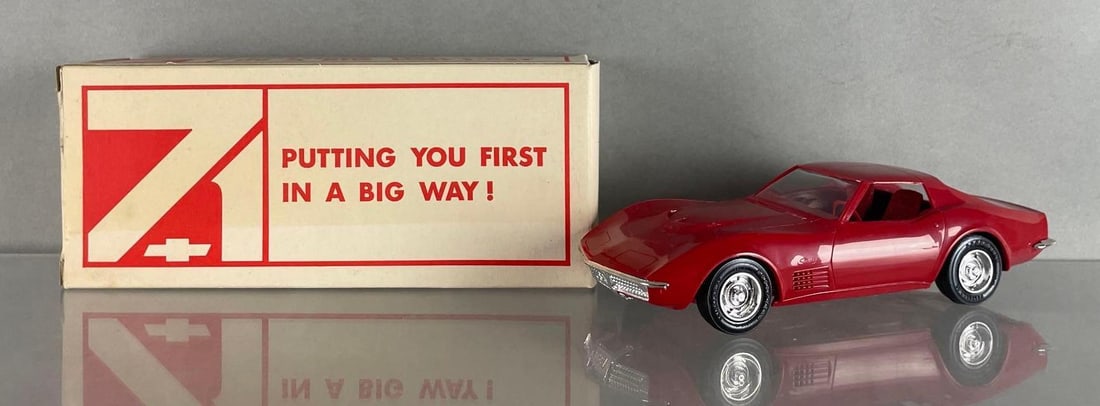 1971 Chevy Corvette Mille Miglia Dealership Promo Car: 1/25 scale coaster, red interior, original box