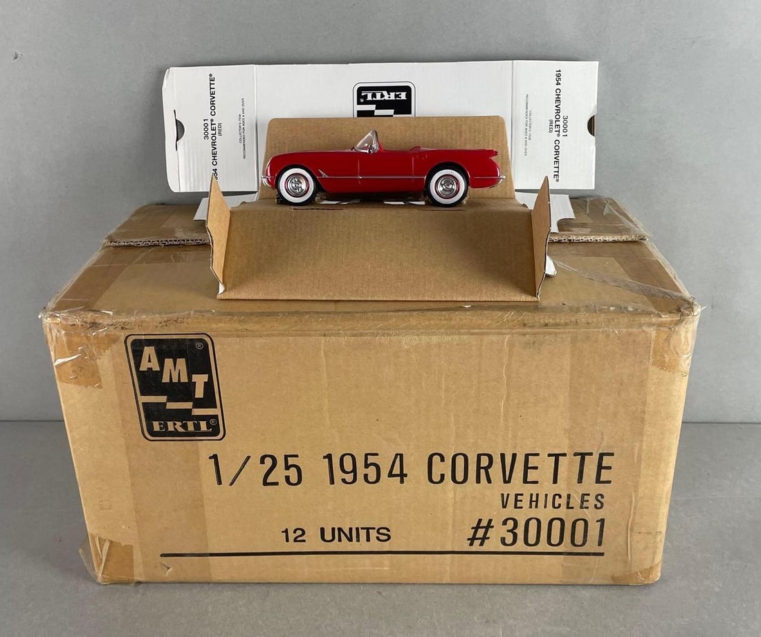 Shipping Box of 12 AMT Ertl 1954 Chevy Corvette Promo Cars (1 of 3)