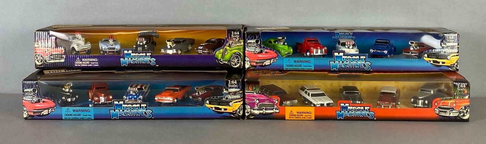 Group of 4 Muscle Machines Die-Cast Gift Packa: like new in boxes, includes 1959 El Camino, 1940 Ford Delivery Sedan, 1969 Chevelle and more