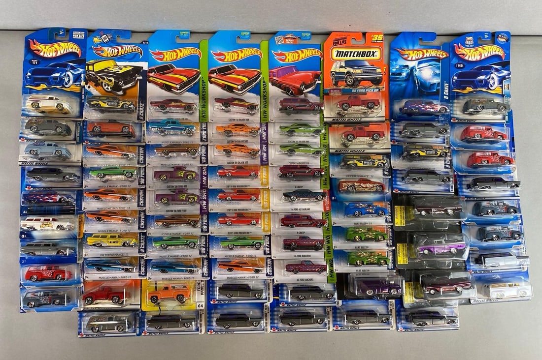 Group of Ford Die-Cast Cars: Like new in original packaging. Includes Hot Wheels, Matchbox and Racing Champion Ford models.