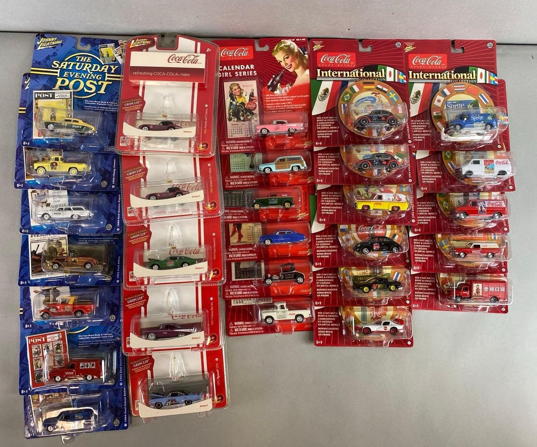 Group of Johnny Lightning Coca Cola and Saturday Evening Post Die-Cast Cars (1 of 3)
