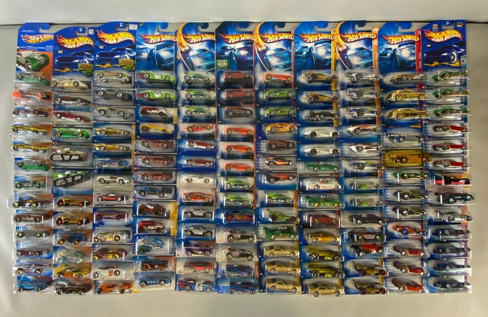 Group of 160+ Mattel Hot Wheels Die-Cast Exotic Cars: Like new in original packaging, includes 2011 HW Premiere, HW Video Game Hereos, formul8r and more
