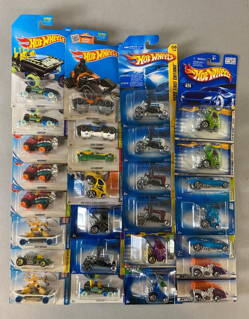 Group of 20+ Mattel Hot Wheels Die-Cast Toon and Glow Cars (1 of 3)