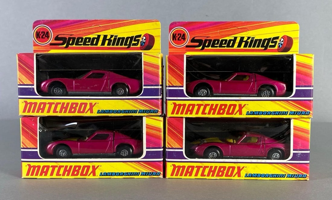 Group of 4 Matchbox Speed Kings No. K-24 Lamborghini Miuras (1 of 4)