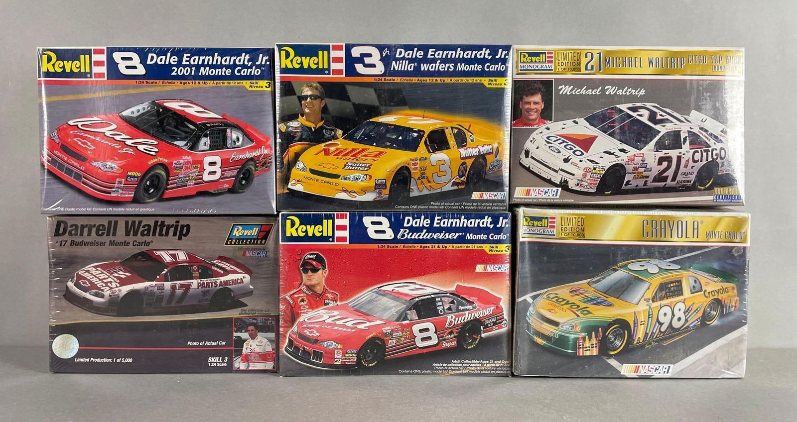 Group of Revell NASCAR Model Kits: 1/24 scale , sealed in original packaging
