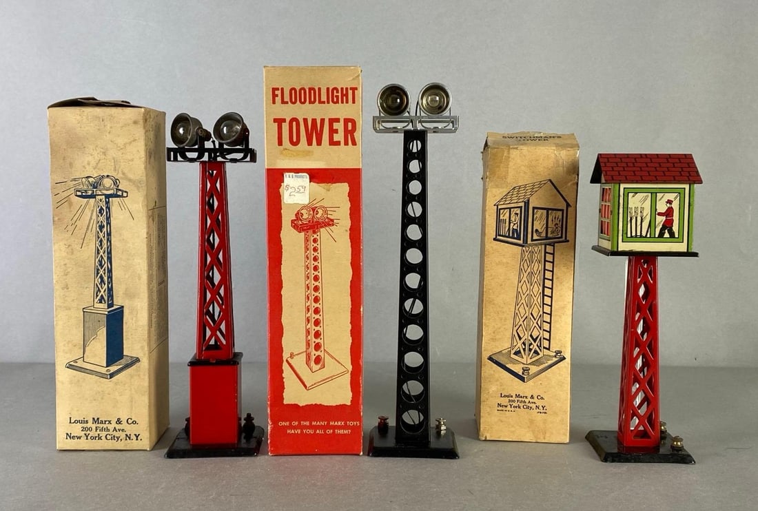 Group of 3 Marx O Scale Railroad Towers (1 of 2)