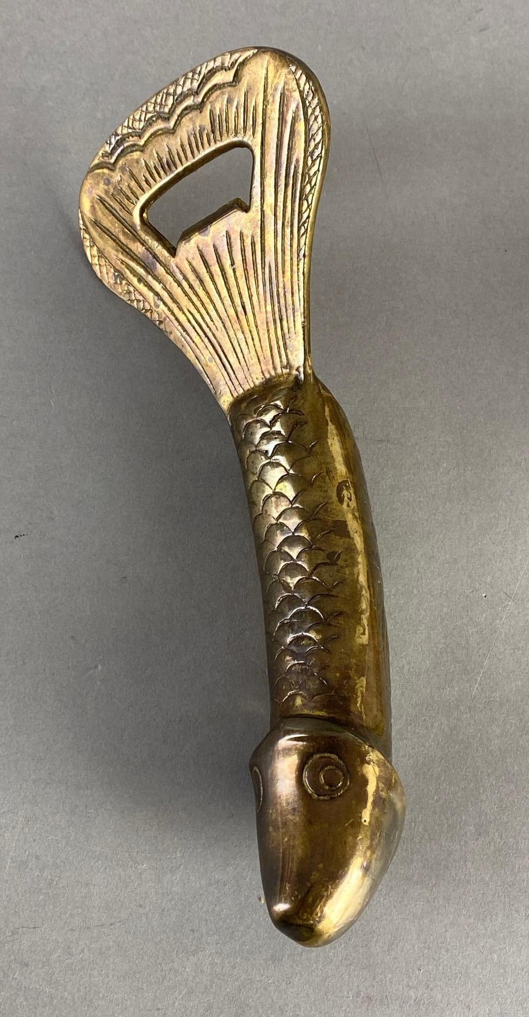 Phallic Fish Brass Bottle Opener (1 of 4)