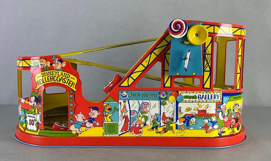 J. Chein and Co. No. 275 Disneyland Tin Litho Wind-Up Rollercoaster (1 of 7)