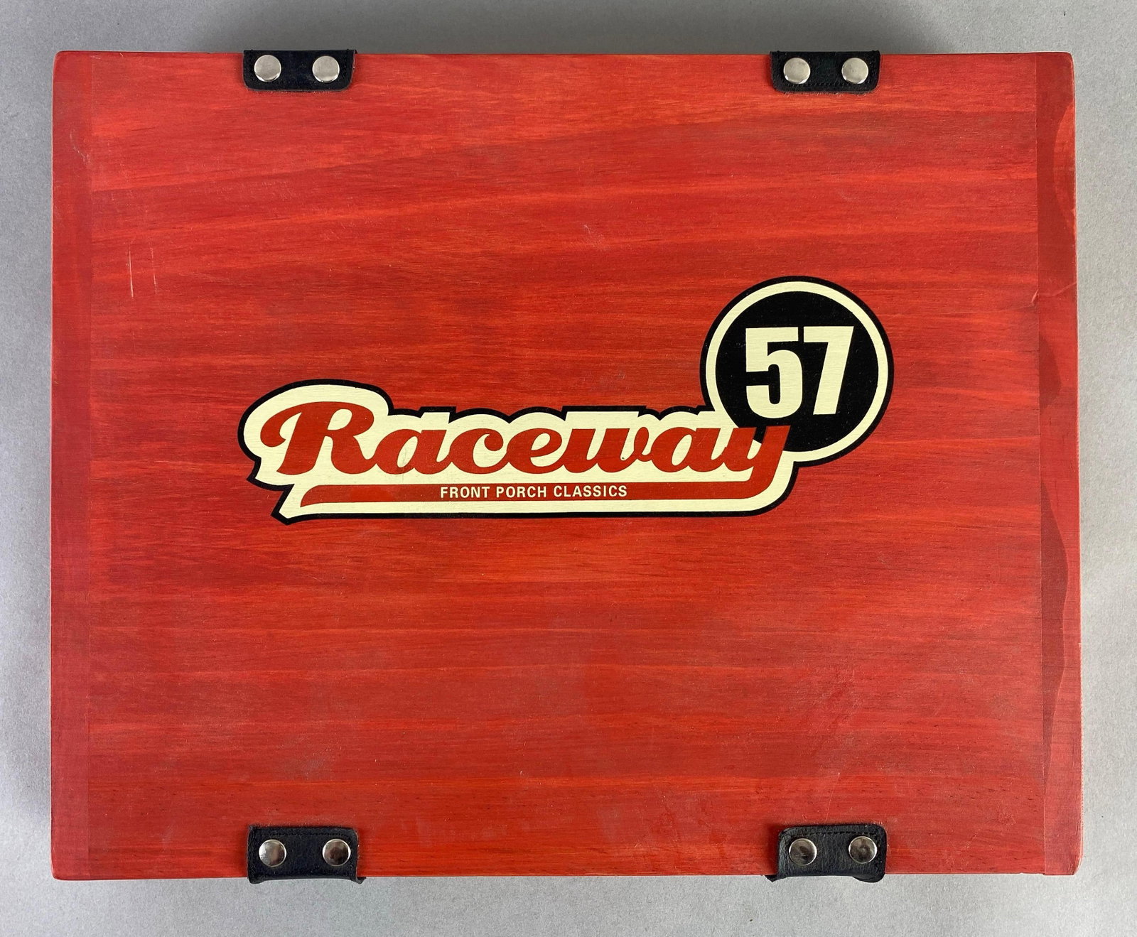 Raceway 57 Front Porch Classics Board Game: 2005, Unknown set completion, measures 15 x 12 x 2 inches