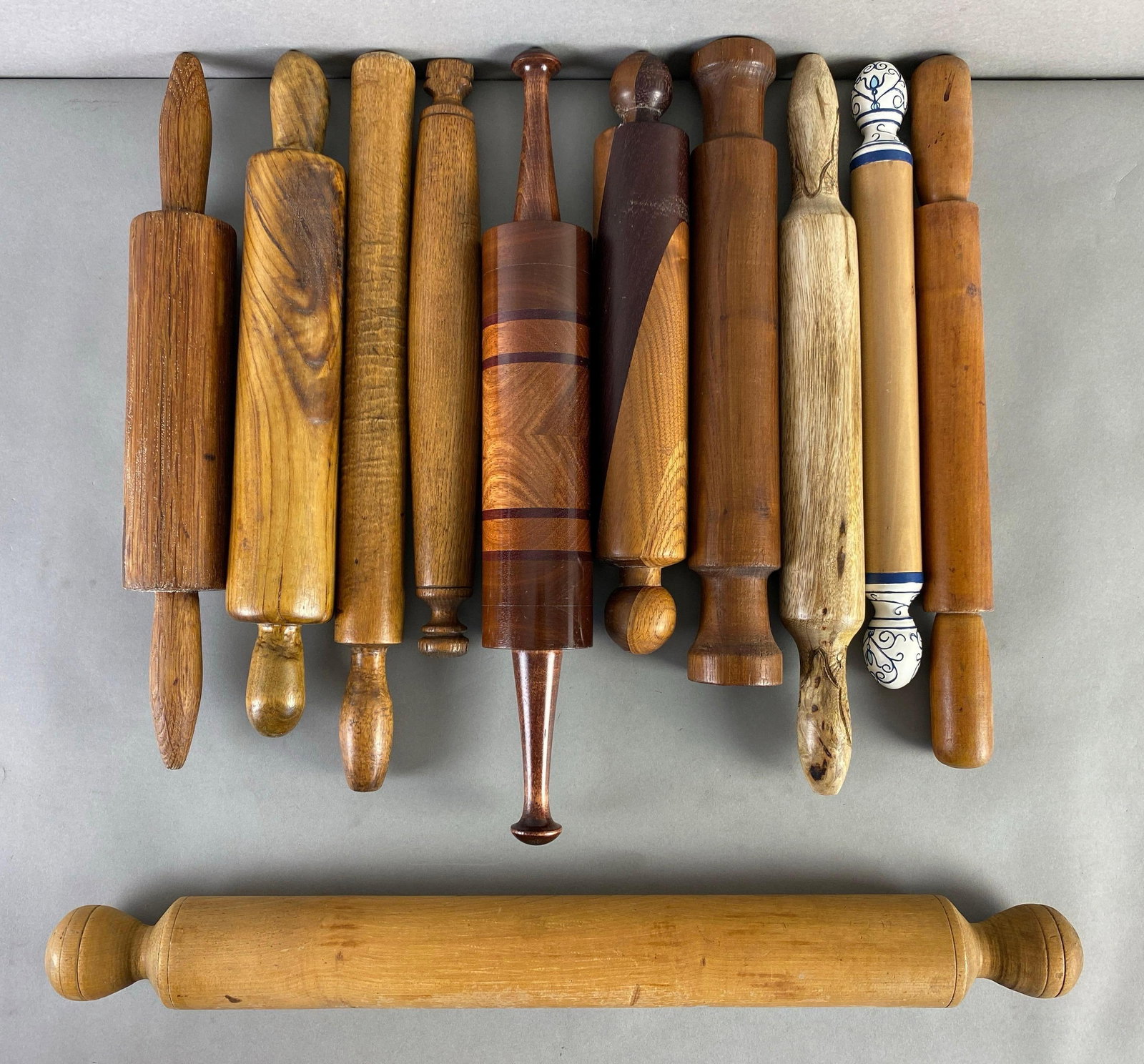Group of Wood Rolling Pins: Largest measures 24 inches in length