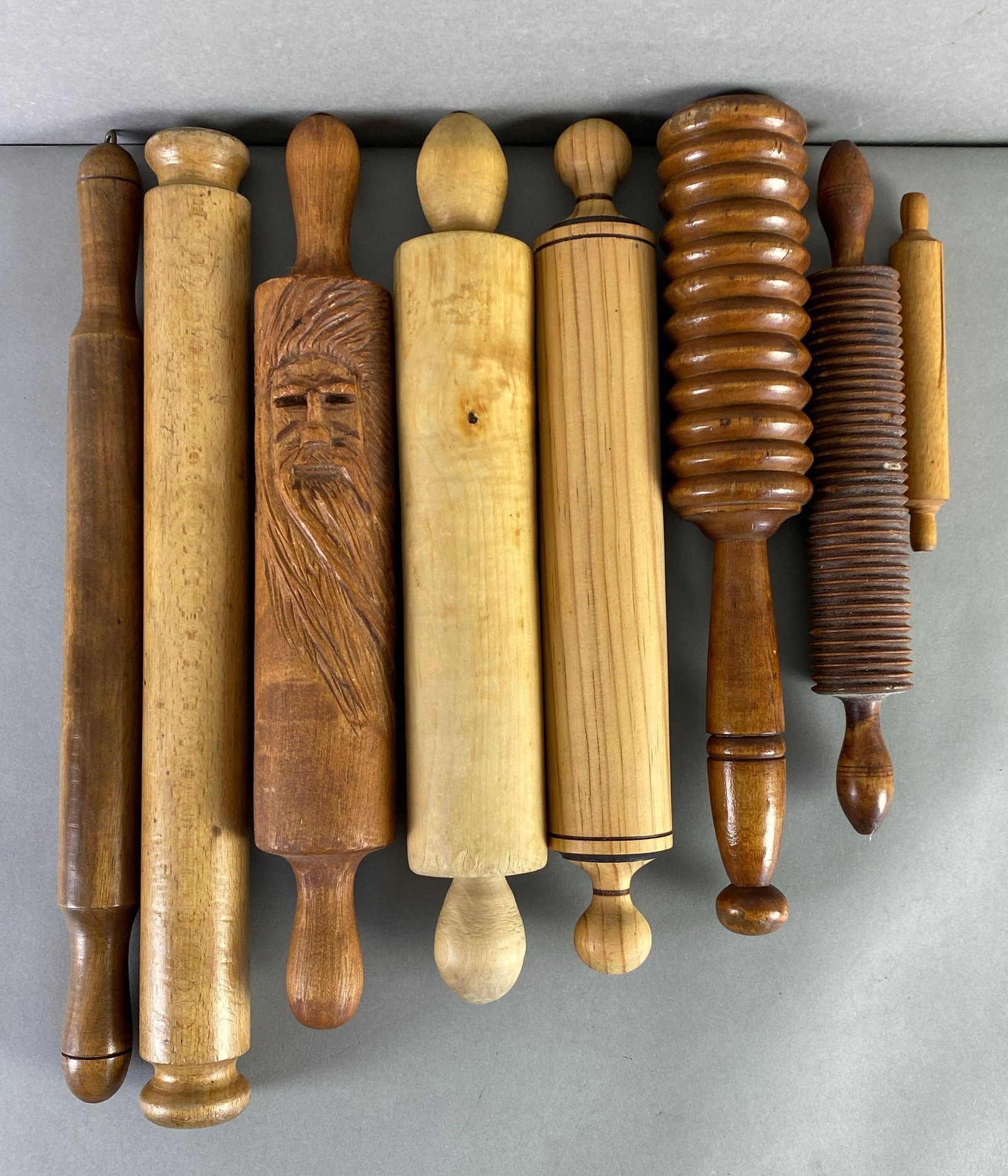 Group of Wood Rolling Pins: Largest measures 16 inches in length