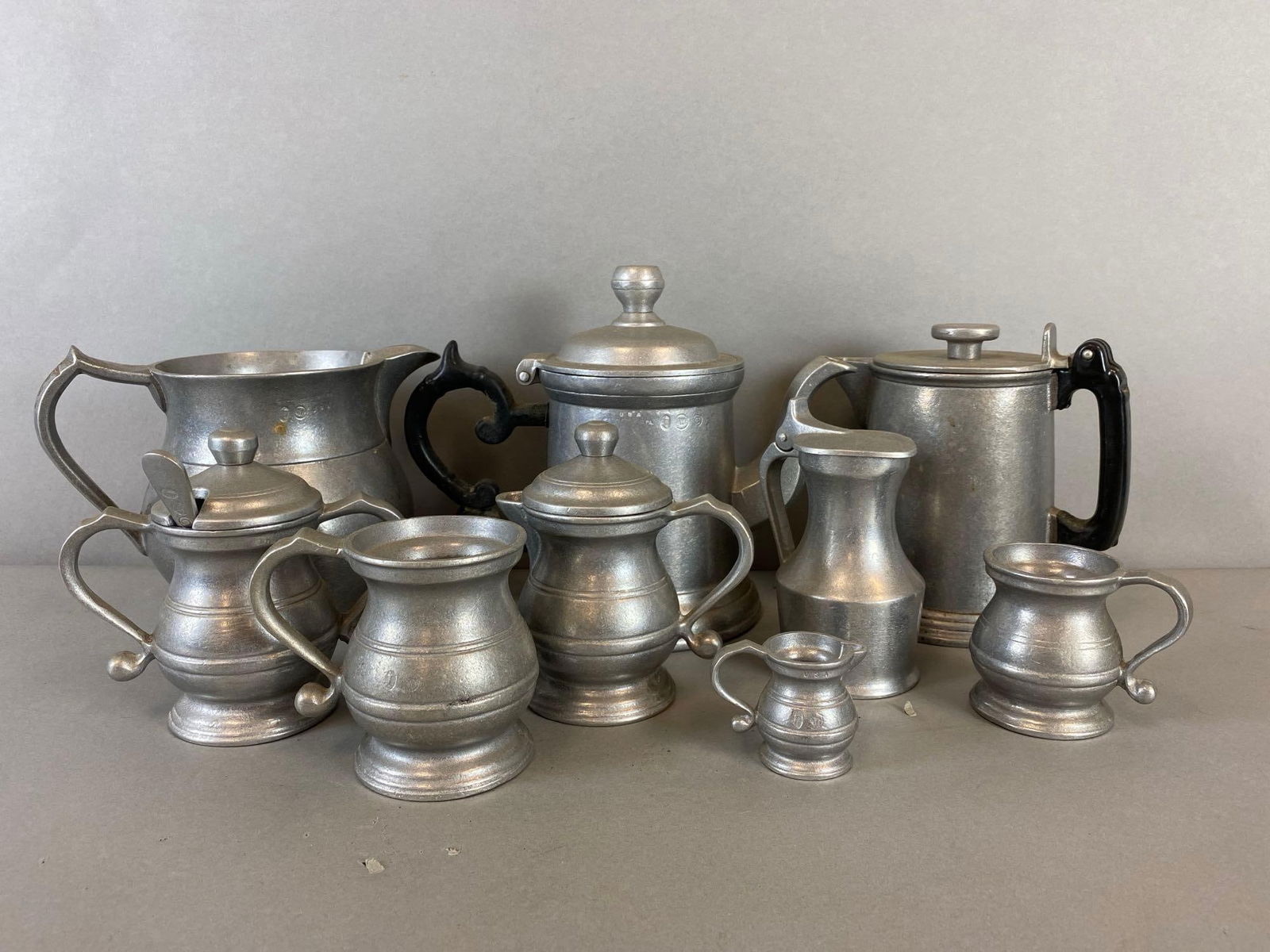 Group of Assorted Wilton RWP Carafes and More: Includes toothpick holder, sugar container, cream pourer and more. Largest measures 8 x 10 1/2 x 5 3/4 inches.