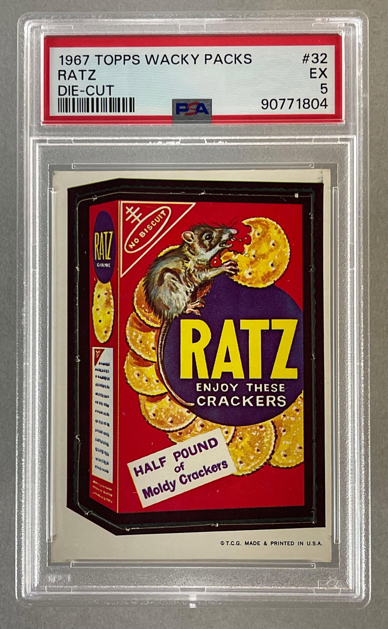 1967 Topps Wacky Packs Ratz Crackers Die-cut #32 PSA 5 (1 of 2)