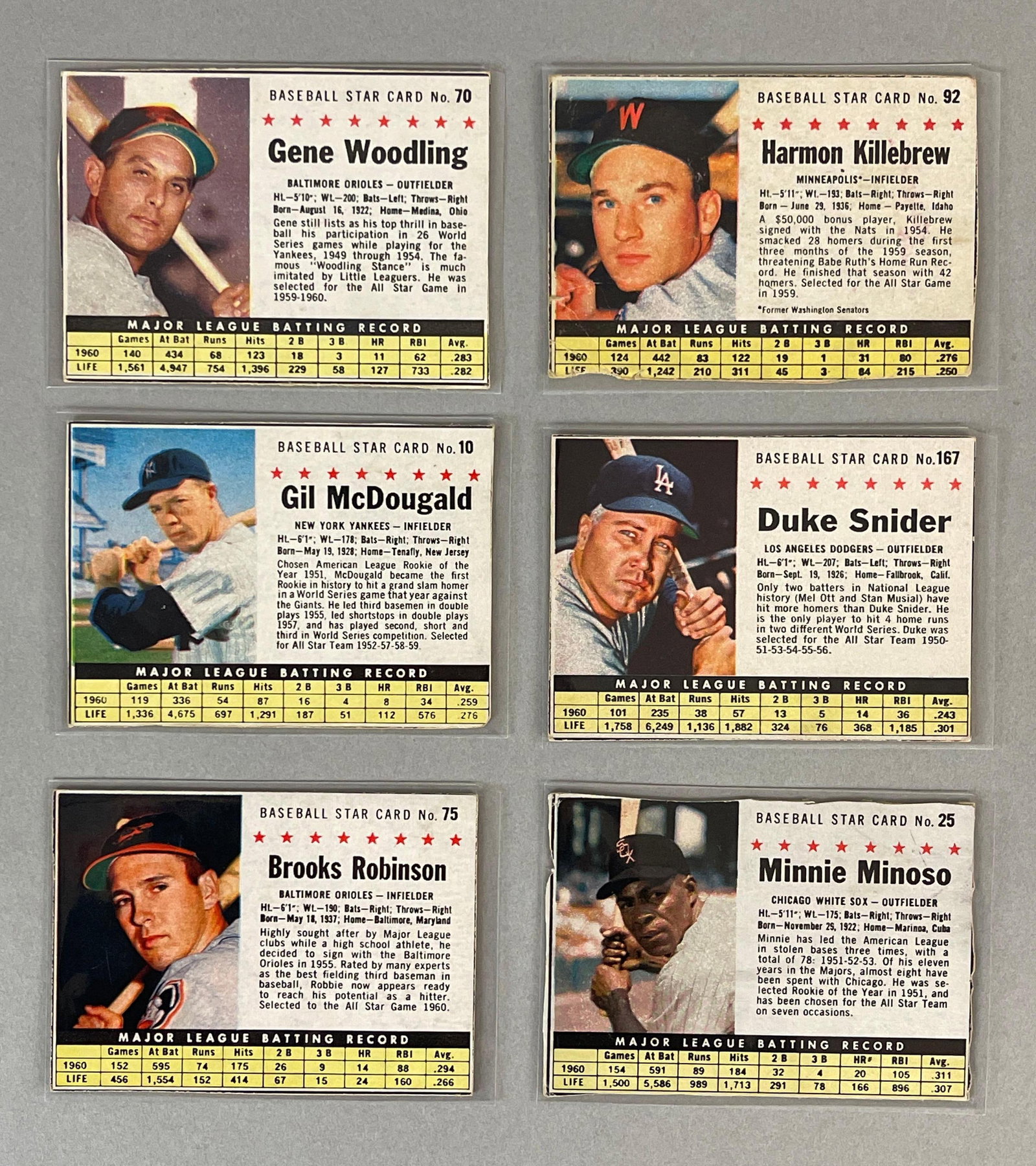 6 - 1961 Post Baseball Cards with HOFs and Short Prints (1 of 2)