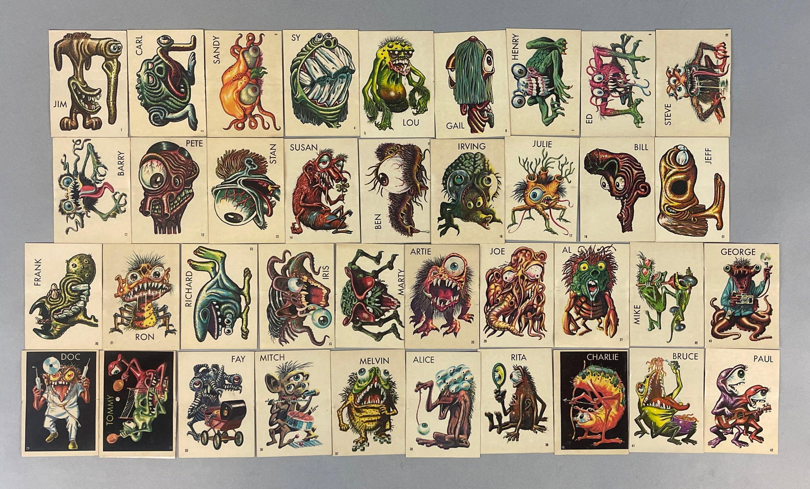 1965 Topps Ugly Monsters Stickers Near Complete Set 38/44 (1 of 2)