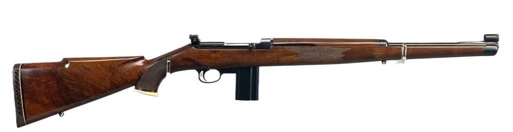 Custom Sporterized U.S. M1 .30 cal Semi Auto Carbine: Illinois Residents May Not Participate In This Lot (Illinois Banned Item), Serial Number NA, Custom Walnut Stock, Includes Williams Pep Sight and 15 Round Magazine. Refinished and Refurbished Conditio