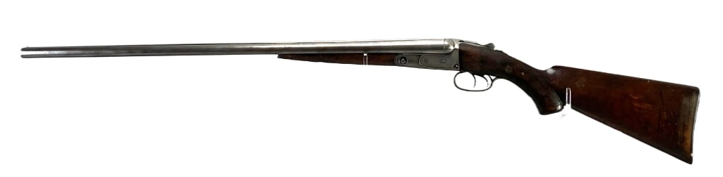 Parker Bros 16 Gauge Side By Side Double Barrel Shotgun With Engraving: Serial # 1908 , barrel measures 28 inches in length, breach lever does not slide back into place after cocking