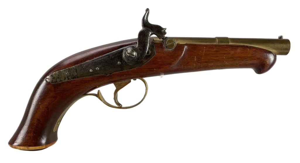 Antique 12 Cal. Black Powder Percussion Pistol: Serial # N/A
