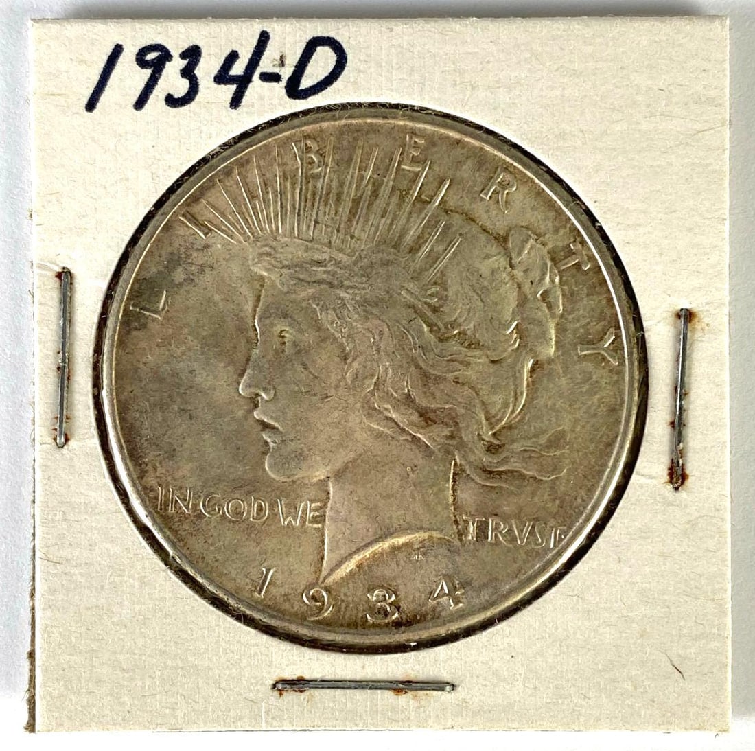 1934-D US Peace Silver Dollar (1 of 2)