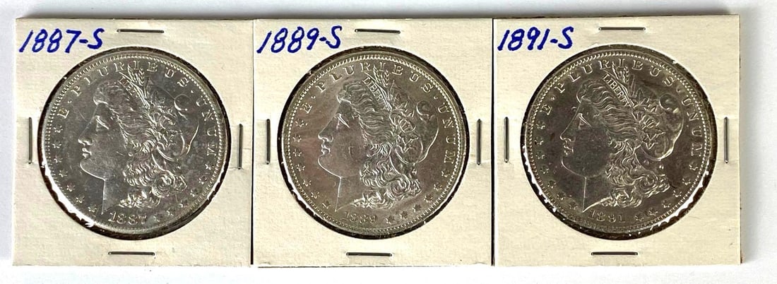 Group of (3) US Morgan Silver Dollars (1 of 2)