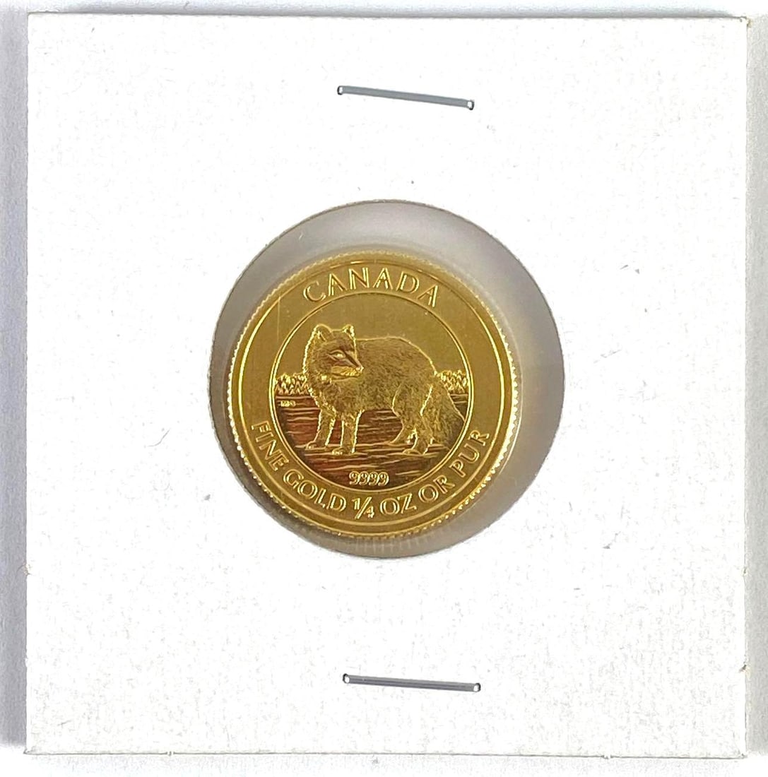 2014 $10 Elizabeth II Canada Arctic Fox 1/4 oz .9999 Fine Gold Coin (1 of 4)