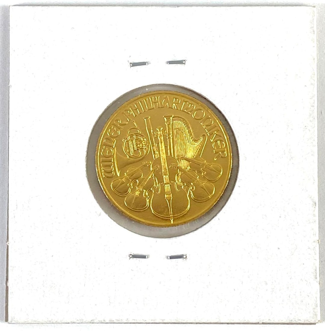 1989 500 Schilling Austrian Philharmonic 1/4 oz 999.9 Gold Coin: 1989 500 Schilling Austrian Philharmonic 1/4oz 999.9 Gold Coin