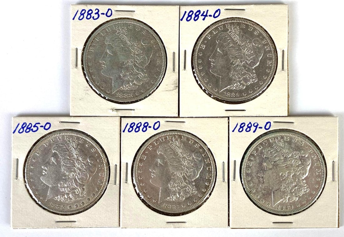 Group of (5) 1880s-O US Morgan Silver Dollars (1 of 2)