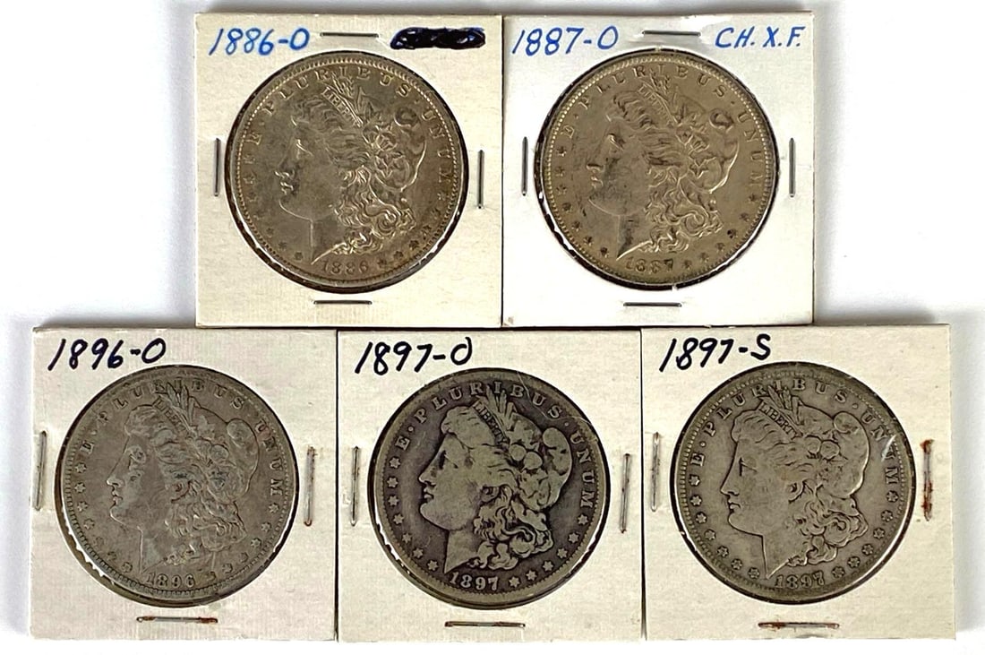 Group of (5) 1880s-1890s US Morgan Silver Dollars (1 of 2)