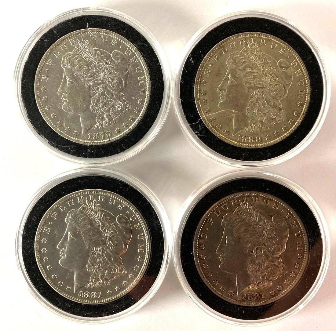 Group of (4) US Morgan Silver Dollars (1 of 2)