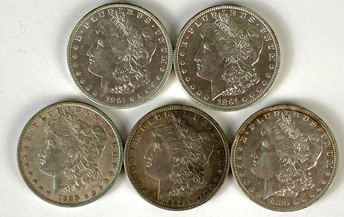 Group of (5) US Morgan Silver Dollars (1 of 2)