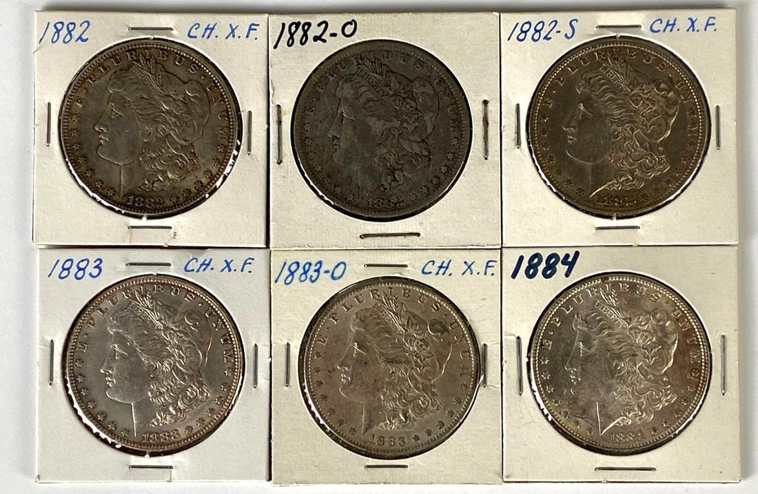 Group of (6) 1882-1884 US Morgan Silver Dollars (1 of 2)