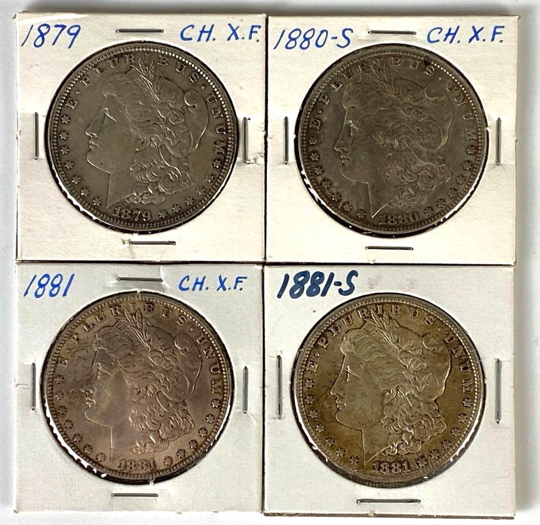 Group of (4) 1879-1881 US Morgan Silver Dollars (1 of 2)