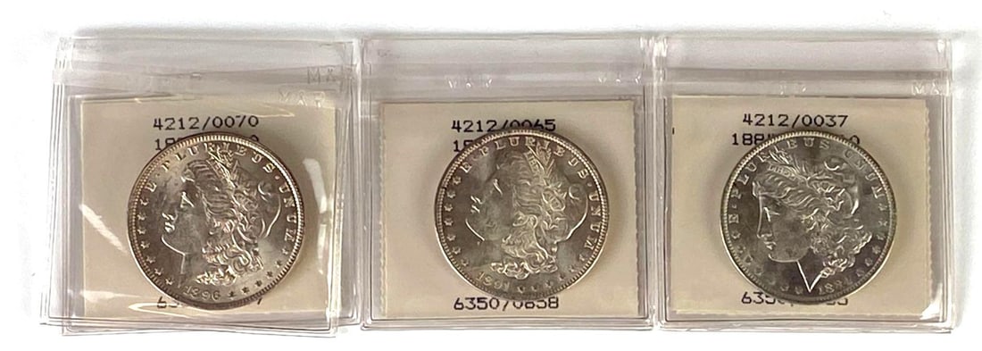 Group of (3) US Morgan Silver Dollars (1 of 3)
